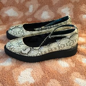 T.U.K snakeskin glow in the dark ballerina flats